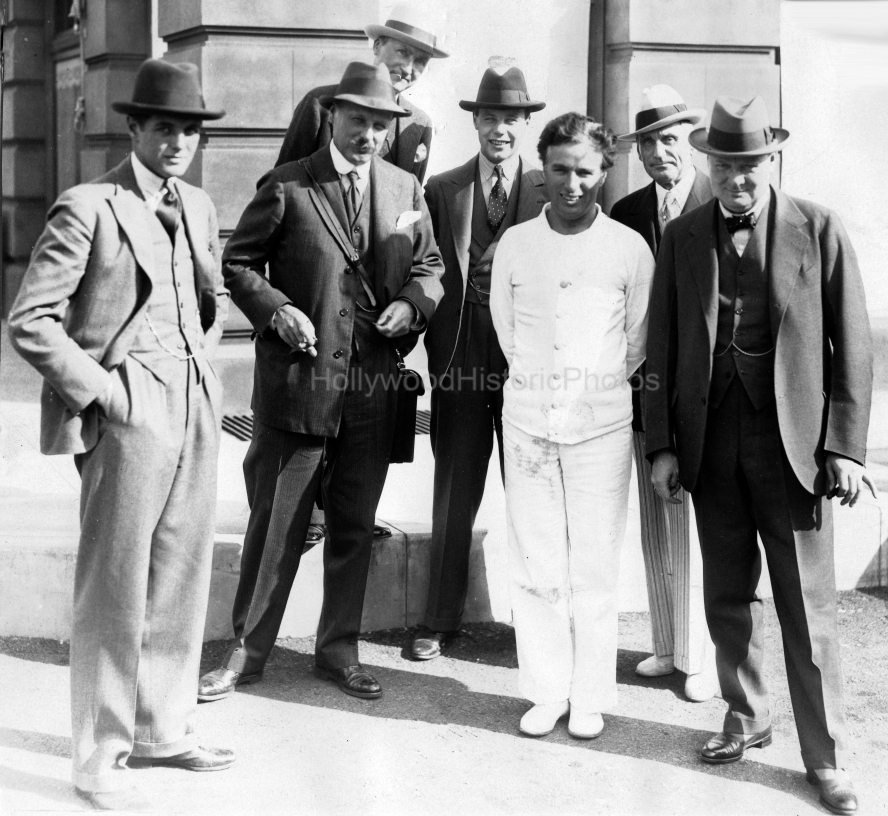 Charlie Chaplin 1931 3 With Winston Churchill outside of his studio WM.jpg